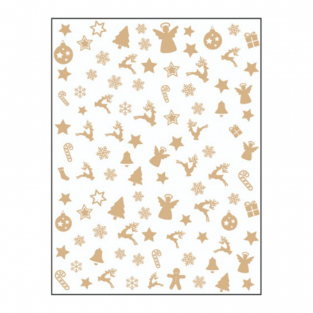 UNGHII - Sticker nail art Lila Rossa, pentru Craciun, Revelion si iarna, 15 x 9 cm, z-d4650