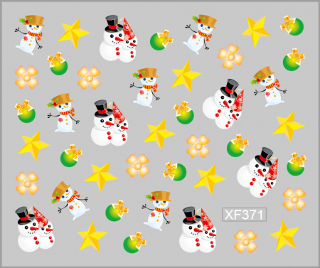 UNGHII - Sticker nail art Lila Rossa, pentru Craciun, Revelion si iarna, 7.2 x 10.5 cm, xf371