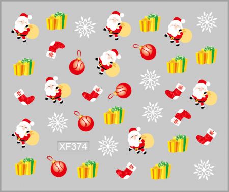 UNGHII - Sticker nail art Lila Rossa, pentru Craciun, Revelion si iarna, 7.2 x 10.5 cm, xf374