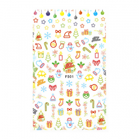 Stickere pentru decor unghii Lila Rossa, Craciun, Revelion, pentru iarna, f501 [1]