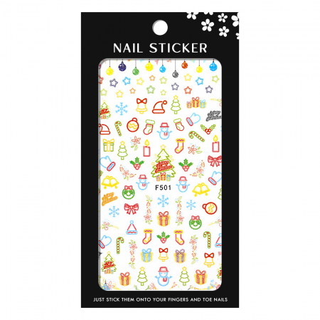 UNGHII - Stickere pentru decor unghii Lila Rossa, Craciun, Revelion, pentru iarna, f501