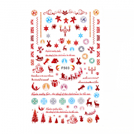 Stickere pentru decor unghii Lila Rossa, Craciun, Revelion, pentru iarna, f503 [1]