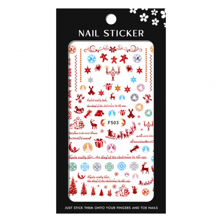 UNGHII - Stickere pentru decor unghii Lila Rossa, Craciun, Revelion, pentru iarna, f503