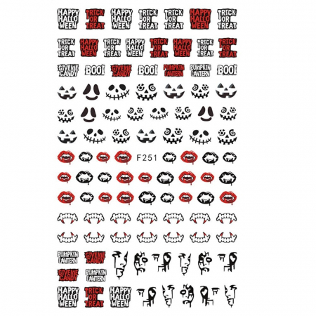 UNGHII - Stickere pentru decor unghii Lila Rossa, pentru Halloween, f251