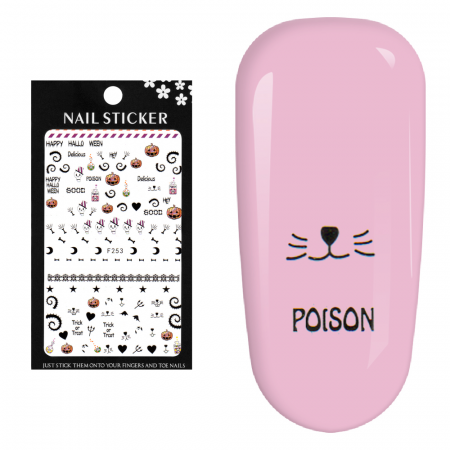 Stickere pentru decor unghii Lila Rossa, pentru Halloween, F253-BL [4]