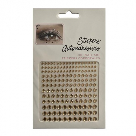 MACHIAJ - Strassuri autoadezive pentru machiaj Gold Drops, pentru fata, corp, unghii, Chique