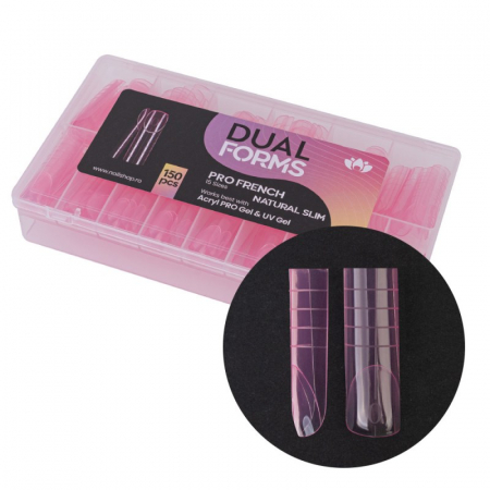 UNGHII - Tips Pro French Natural Slim Dual Forms - set 150 buc.