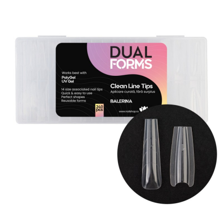 UNGHII - Tips Sandwich Clean Line Balerina Dual Forms - set 240 buc.