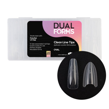 UNGHII - Tips Sandwich Clean Line Oval Dual Forms - set 240 buc.