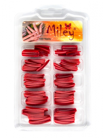 UNGHII - Tipsuri colorate, 100 buc, Red