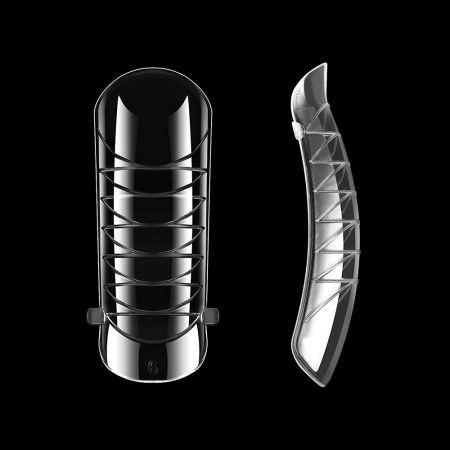 Tipsuri unghii false 120 buc, pentru polygel, Lila Rossa, Transparent [2]