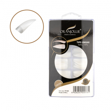 Sabloane, tipsuri - Tipsuri stiletto naturale Oranjollie 100 buc.