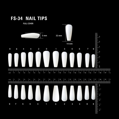 Tipsuri unghii false 100 buc, Lila Rossa, Natur, KG110 [2]
