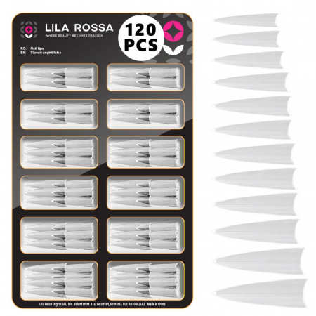 Tipsuri unghii false 100 buc, Lila Rossa, Natur, KG114 [1]