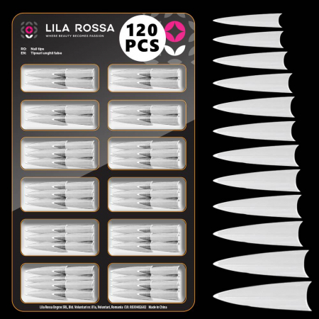 UNGHII - Tipsuri unghii false 100 buc, Lila Rossa, Natur, KG114