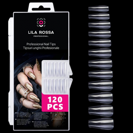 UNGHII - Tipsuri unghii false 100 buc, Lila Rossa, Natur, KG115