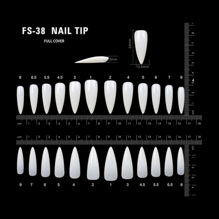 Tipsuri unghii false 100 buc, Lila Rossa, Natur, KG112 [2]