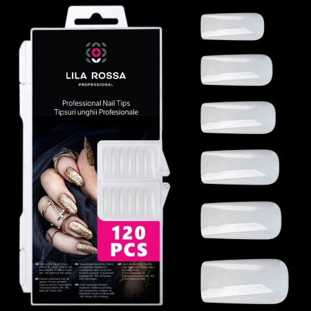 UNGHII - Tipsuri unghii false 100 buc, Lila Rossa, Natur, KG108