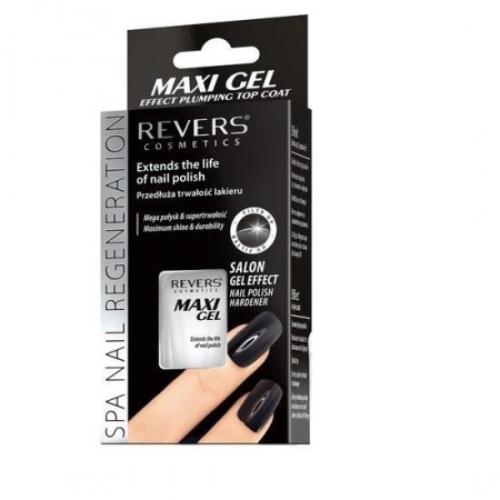 UNGHII - Top coat cu efect de gel si filtru UV, Maxi Gel Plumping Effect, Revers, 10ml