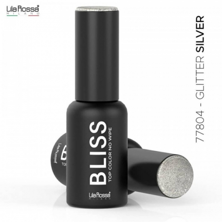 Oja semipermanenta - Oja semipermanenta Lila Rossa, Bliss glitter top color, silver, 7 ml