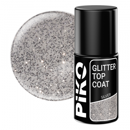 Top coat Piko, Glitter Top, 7 ml, Silver [0]