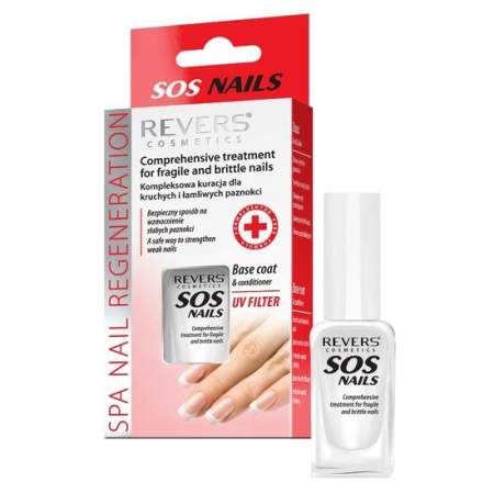 UNGHII - Tratament de unghii SOS NAILS, cu filtru UV, Revers, 10ml, pentru unghii puternice, rezistente la socuri