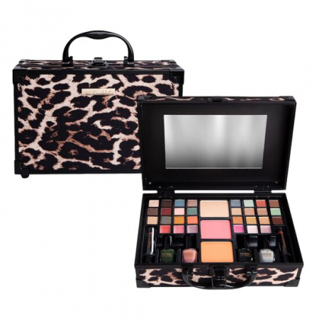 Import - Trusa de machiaj tip servietă cu model animal print Wild Safary 32021, Magic Studio