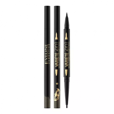 Tus si creion 2in1 Eveline Cosmetics Variete Double Effect Ultra Black [1]