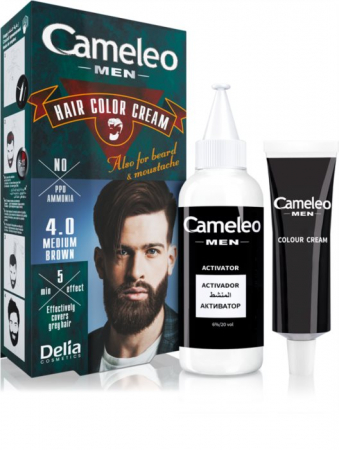 Vopsea par - Vopsea crema Delia Cameleo Men pentru par, barba si mustata 30 ml