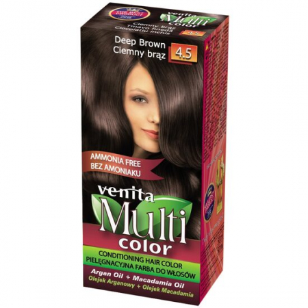 PAR - Vopsea de par fara amoniac, Multicolor, Venita, 50 ml, Nr. 4.5, Deep Brown