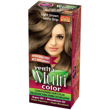 PAR - Vopsea de par fara amoniac, Multicolor, Venita, 50 ml, Nr. 5.3, Light Brown
