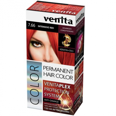 PAR - Vopsea de par permanenta, Venita Plex, 125 ml, Nr 7.66, Rosu Intens, 125ml