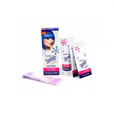 Vopsea de par semipermanenta, Trendy Cream Ultra, Venita, Nr. 35, Azure blue [2]