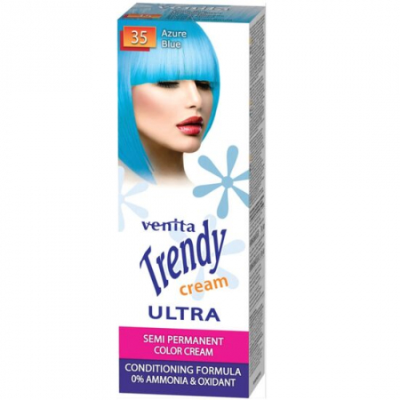 PAR - Vopsea de par semipermanenta, Trendy Cream Ultra, Venita, Nr. 35, Azure blue
