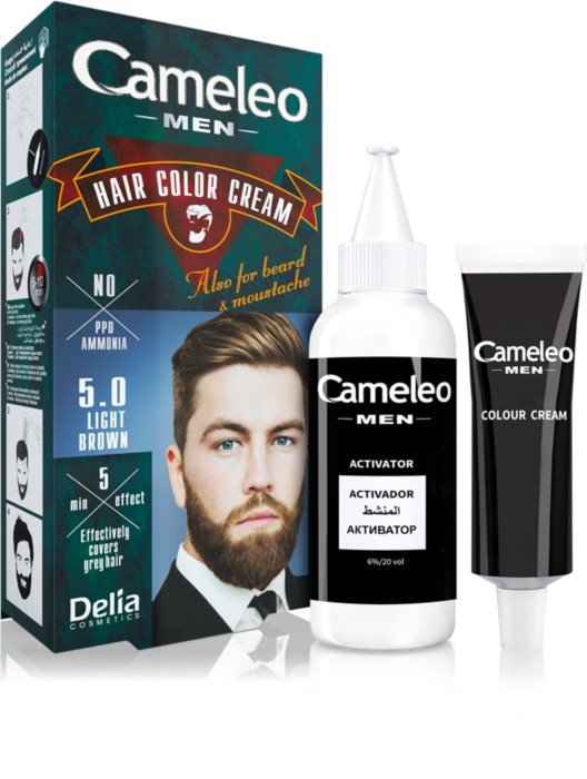 bb cream Vopsea crema Delia Cameleo Men pentru par, barba si mustata 30 ml 30 ml, 5.0 - maro deschis