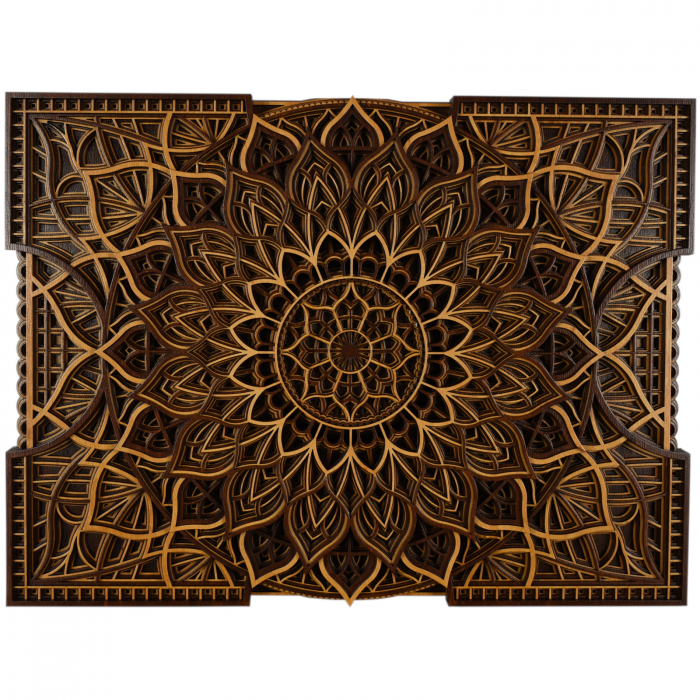 Tablou mandala din lemn - Floare infinita [1]