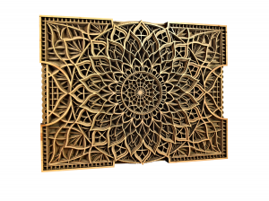 Tablou mandala din lemn - Floare infinita [1]