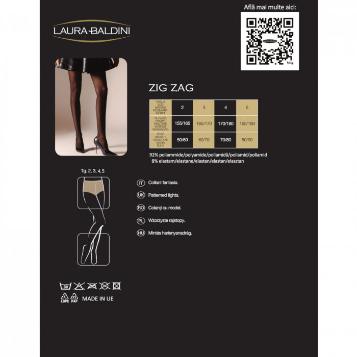 Dres cu model zig zag discret ZIG ZAG 40 den, Negru [5]