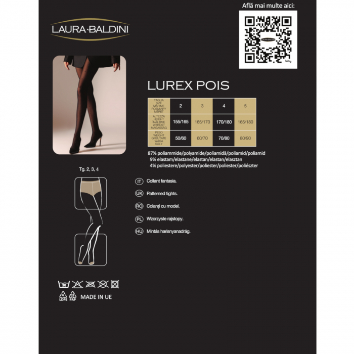 Dres din microfibra cu buline argintii din lurex LUREX POIS, Negru [5]