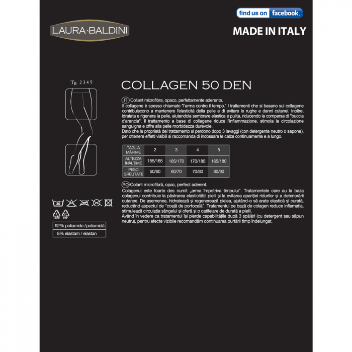 Dres din microfibra cu efect antiaging COLLAGEN 50 den, Negru [4]