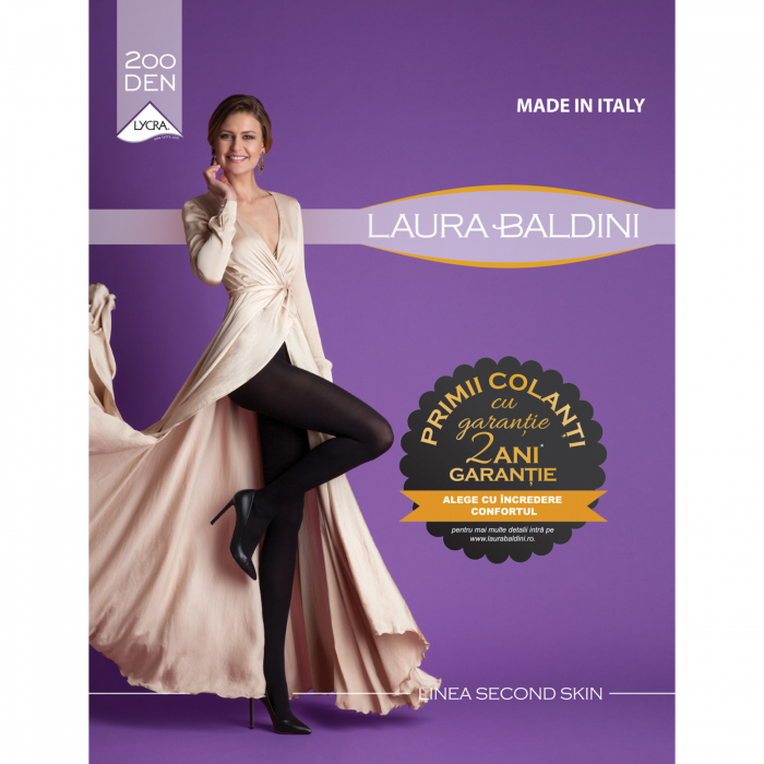 Dres Gros Opac SECOND SKIN 200 den din microfibra 3D, GARANTIE 2 ANI, Negru [4]