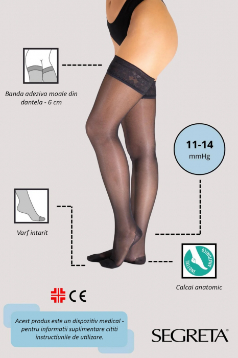 Dres medicinal cu banda adeziva, cu compresie medie 11/14 mmHg AUTOREGGENTE 70 den [2]