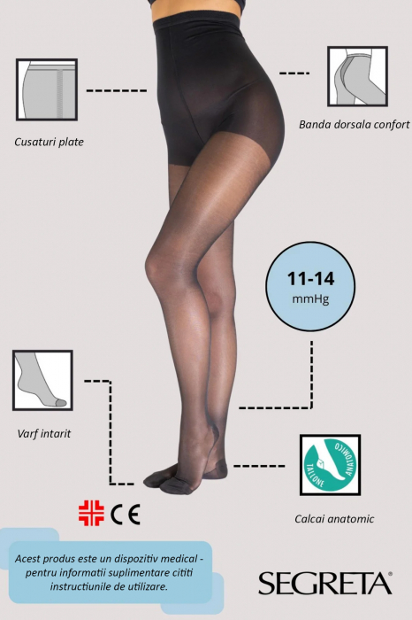 Dres medicinal cu compresie medie 11/14 mmHg COLLANT 70 den [2]