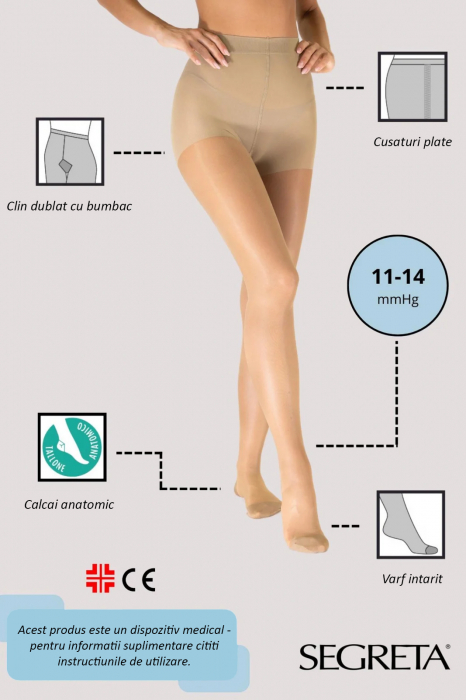 Dres medicinal cu compresie medie 11/14 mmHg YOUNG 70 den [2]