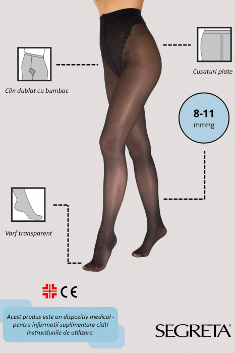 Dres medicinal transparent cu compresie usoara 8/11 mmHg BIKINI 70 den [2]