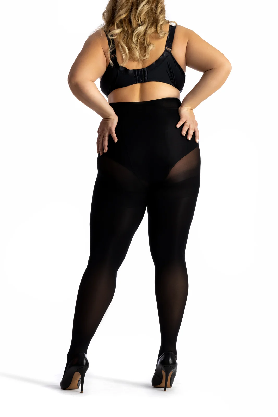 Dres microfibra QUEEN 100 den pentru marimi mari, Negru [4]