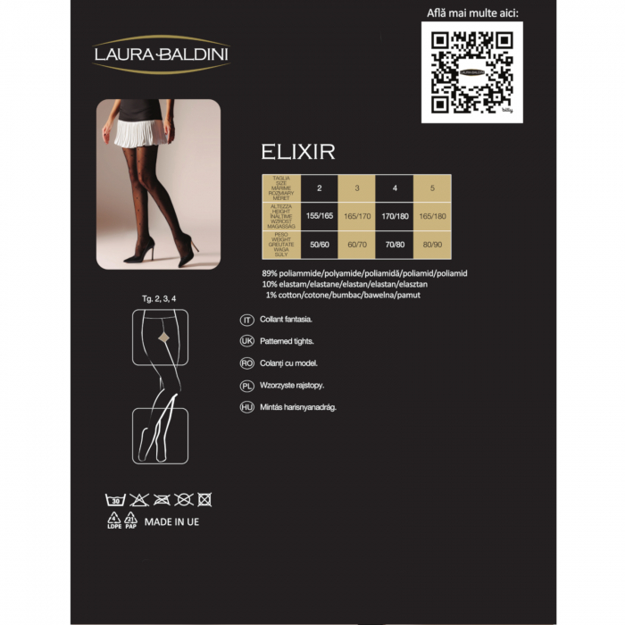 Dres model cu fundite ELIXIR 20 den, Negru [4]