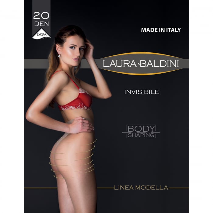 Dres modelator cu chilot transparent INVISIBLE 20 den, Bej [5]