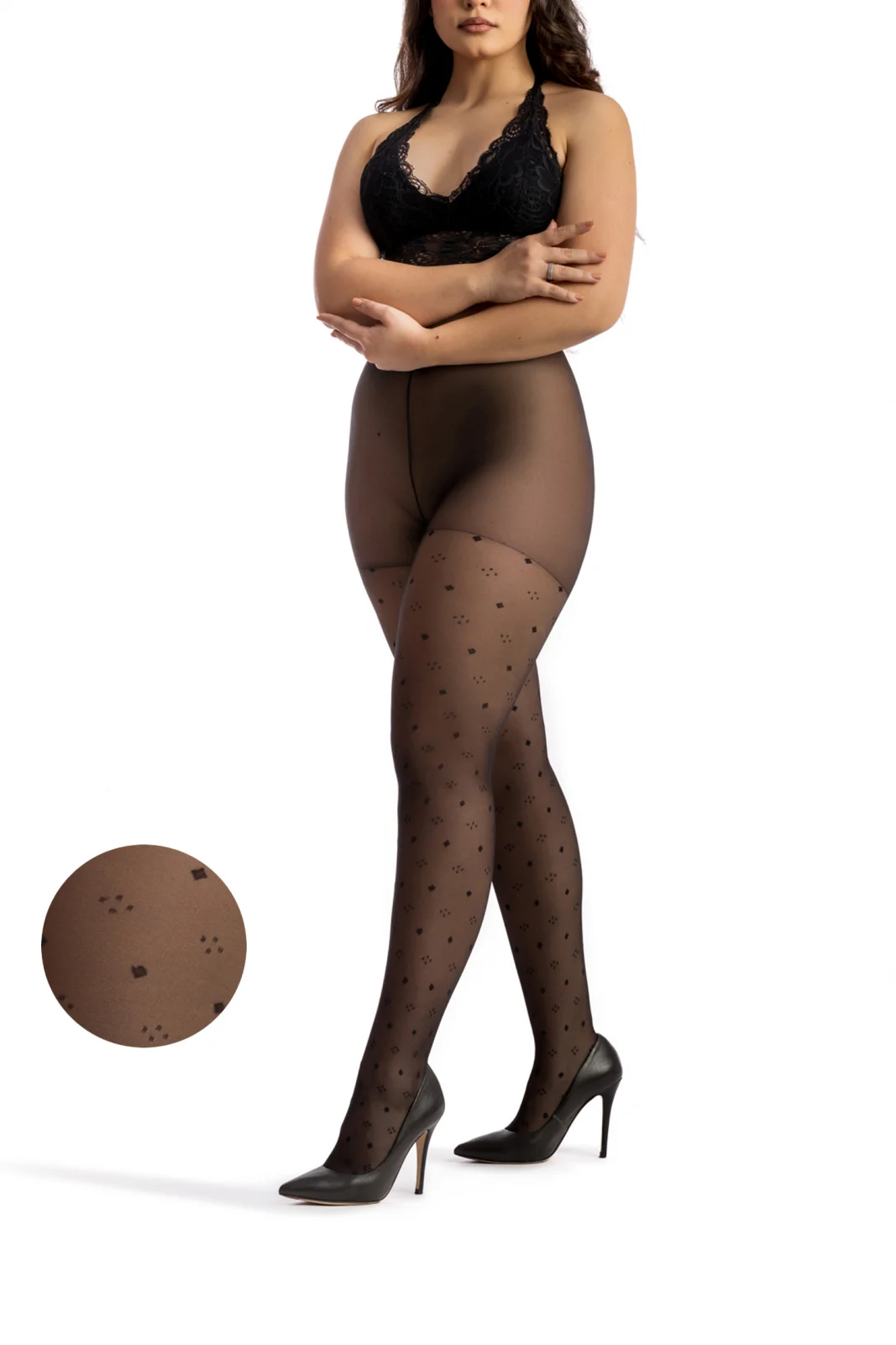 Dres ROMBI cu model geometric pentru marimi mari, Negru [2]