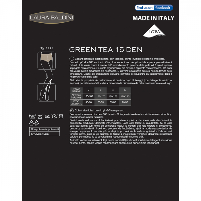 Dres transparent cu efect antioxidant GREEN TEA 15 den, Bej [4]